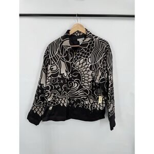 Murelli Silk Jacket Womens XL Sequins Abstract Art to Wear Funky Career Work